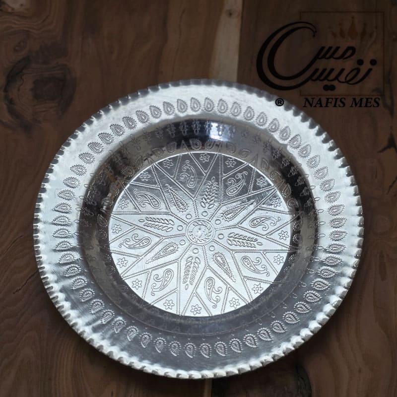 بشقاب خورشت خوری مسی طرح دار