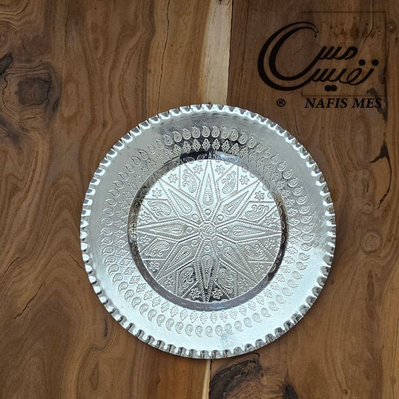 بشقاب مسی میوه خوری ، پیش دستی مسی طرح دار