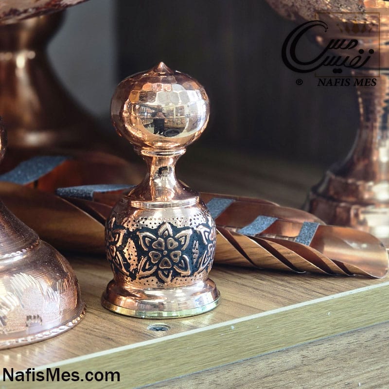 نمکدان مسی آیلین طرح رز چکشی