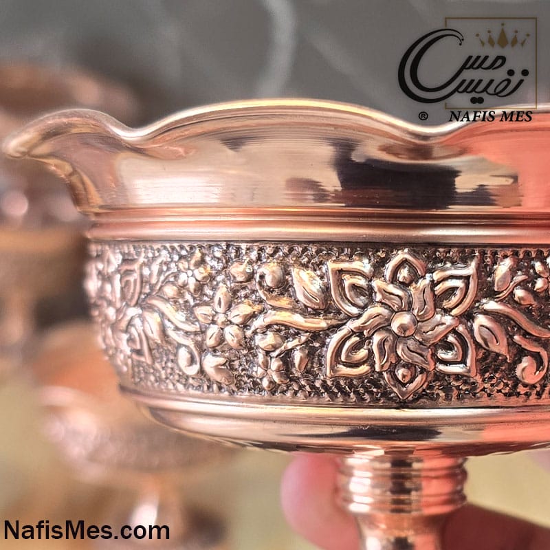 Alternative view of هفت سین مسی پایه بلند طرح الماس ( ست 6 تایی )