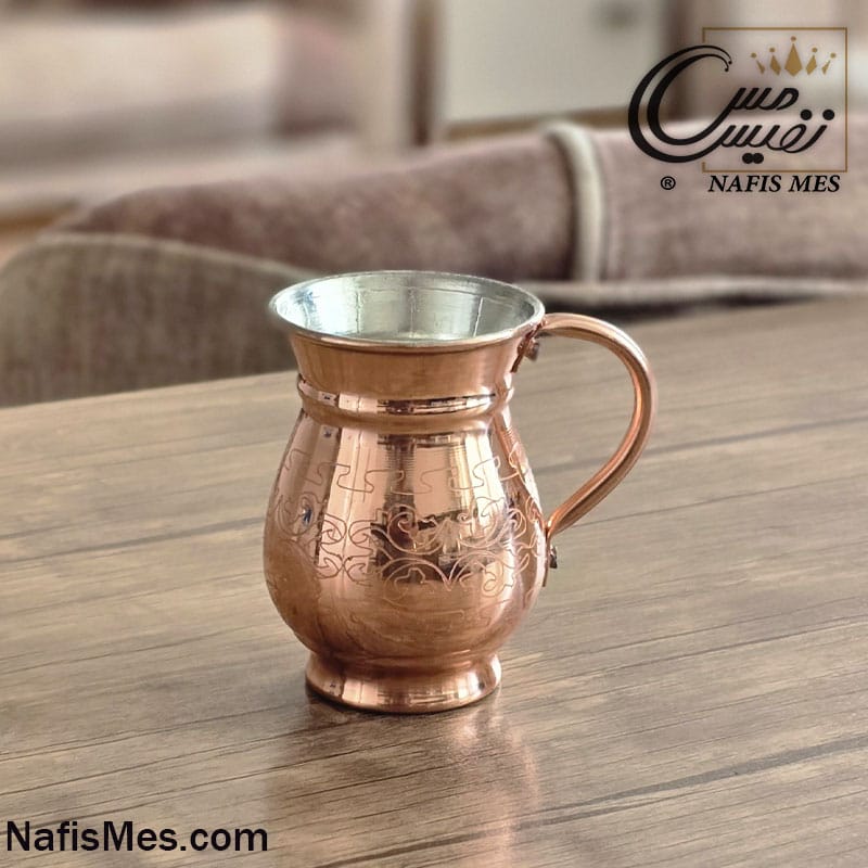 لیوان مسی دسته برنجی طرح المیرا