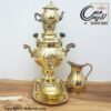 سماور برنجی ذغالی یک لیتری مدل خطی