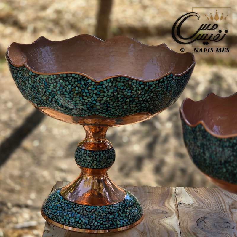 آجیل خوری فیروزه کوب لب دالبری مسی طرح نفیس 