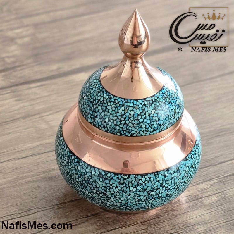 Alternative view of قندان فیروزه کوبی بدون پایه طرح سویل  ( امکان ساخت جعبه کادوئی با سلیقه شما )