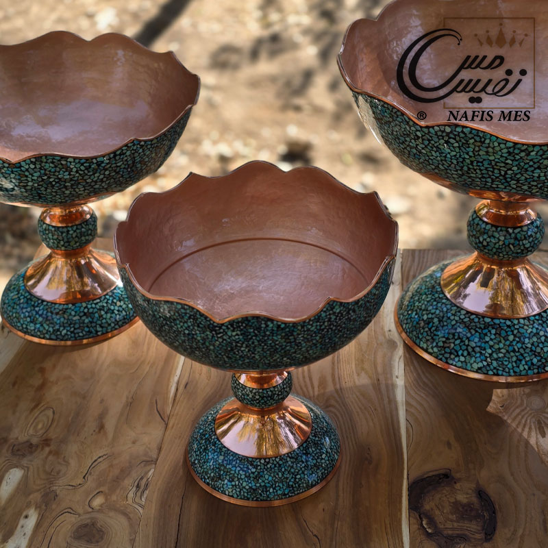Alternative view of شکلات خوری فیروزه کوب لب دالبری مسی طرح نفیس 