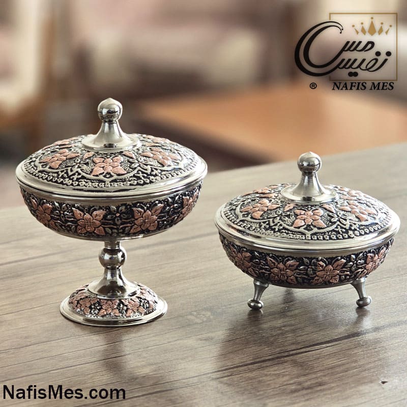 قندان کروم فاخر طرح تراش ( پایه بلند و سه پایه کوتاه )