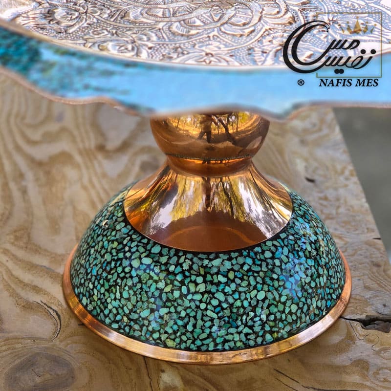 Alternative view of ست پذیرایی لب دالبری فیروزه کوبی طرح نفیس ( میوه ، آجیل و شکلات و شیرینی خوری )