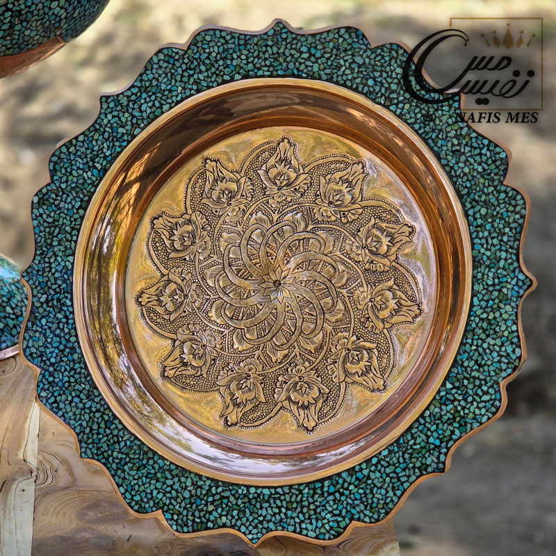 شیرینی خوری فیروزه کوب مسی طرح نفیس