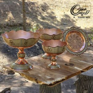 سرویس پذیرایی لب دالبری خاتم کاری طرح نفیس ( میوه ، آجیل و شکلات و شیرینی خوری )