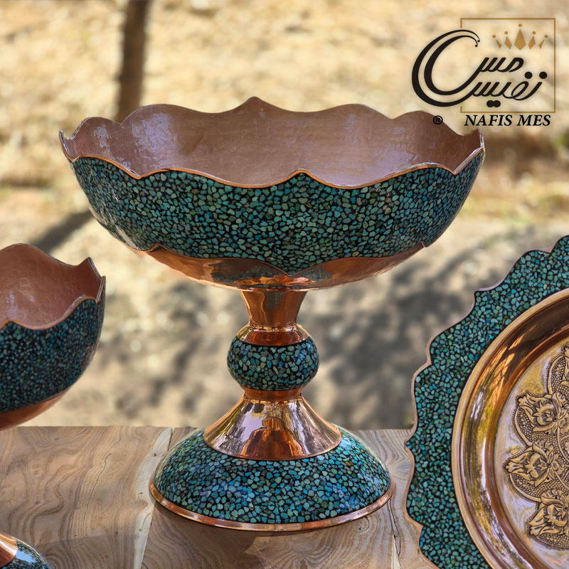 میوه خوری فیروزه کوب مسی طرح نفیس 