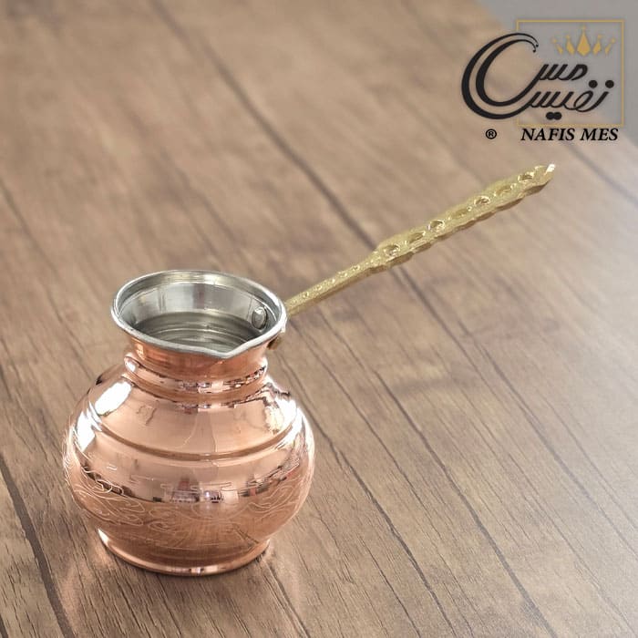 قهوه جوش مسی طرح دیبا ( دسته برنجی )