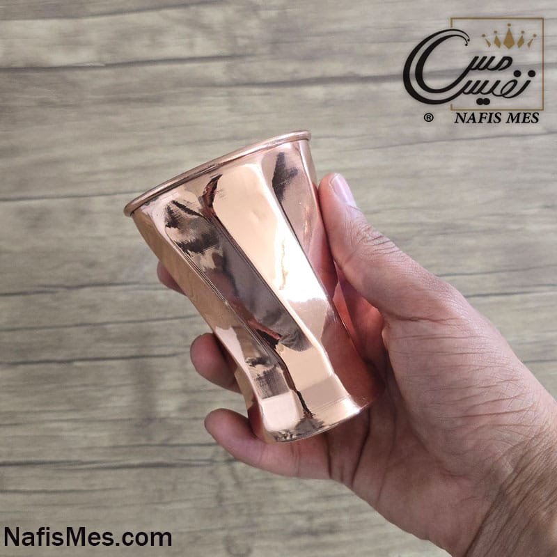 لیوان مسی بدون دسته مدل پیچی