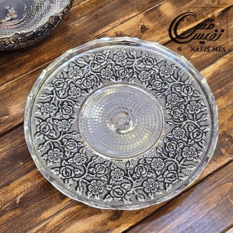 شیرینی خوری کروم لوکس سه پایه مدل رهام