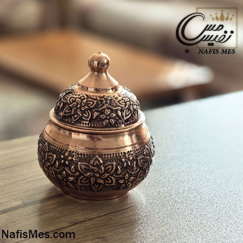 قندان مسی طرح نارینه ( لب ساده ، نانو شده ساخت زنجان )