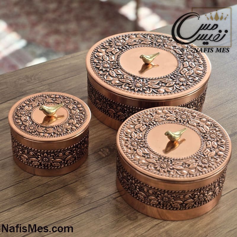 ست لاکچری باکس مسی طرح ارغوان ( نانو شده ، ساخت زنجان )