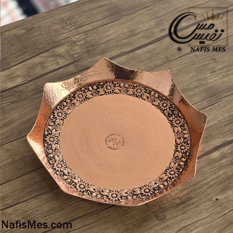 سینی مسی گرد چکشی ارغوان