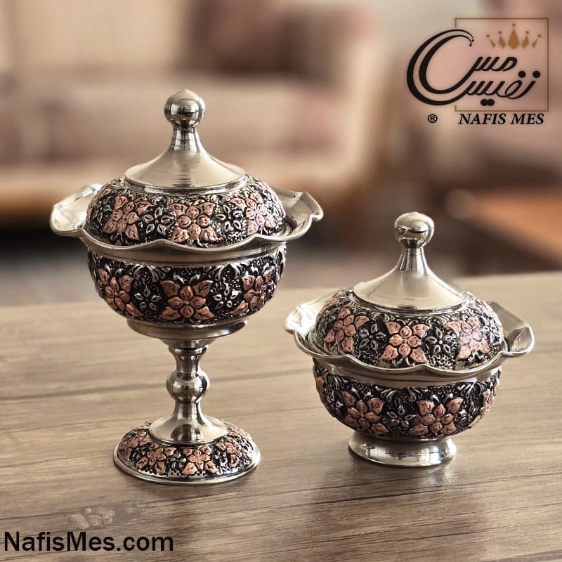 قندان کروم لاله طرح تراش ( پایه بلند و بدون)