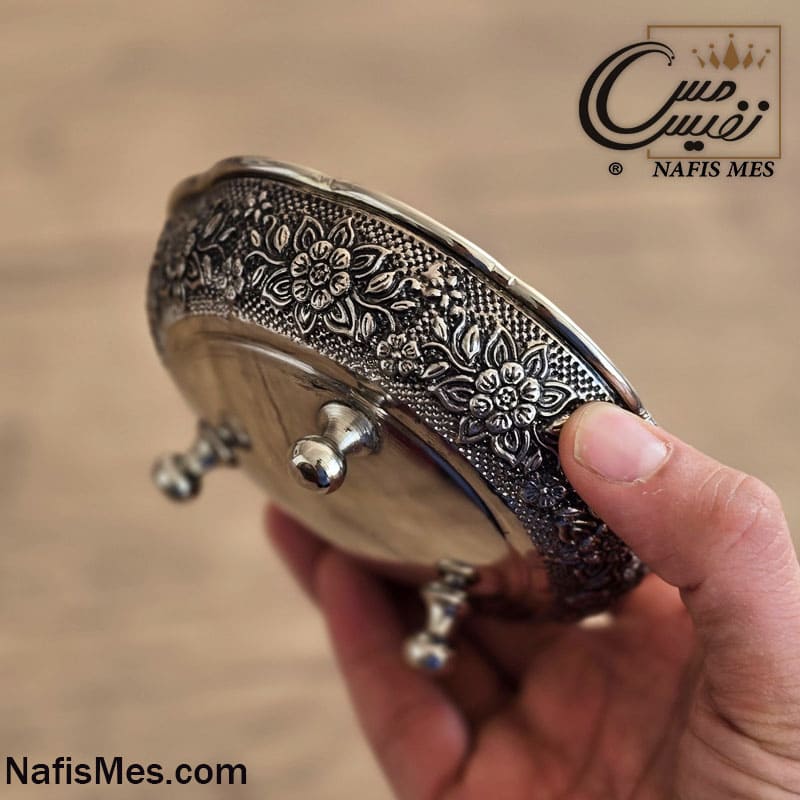 Alternative view of هفت سین کروم سه پایه کوتاه لب چین طرح رزگلد نفیس ( ست 6 تایی )