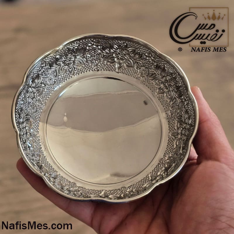 هفت سین کروم سه پایه کوتاه لب چین طرح رزگلد نفیس ( ست 6 تایی ) - تصویر 3