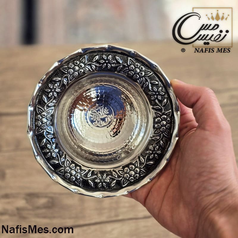 هفت سین کروم سه پایه کوتاه لب چین طرح رزگلد الماس ( ست 6 تایی ) - Image 3