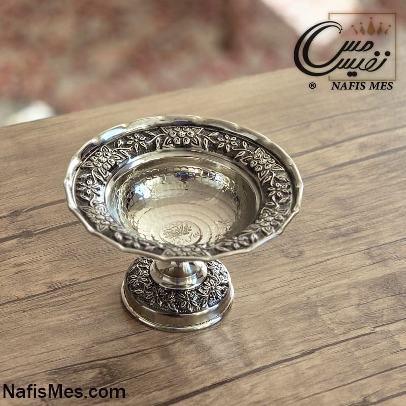 هفت سین کروم پایه بلند لب چین طرح رزگلد الماس ( ست 6 تایی )