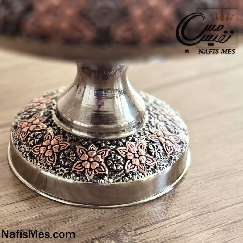 میوه خوری پایه بلند کروم فاخر طرح تراش - Image 3