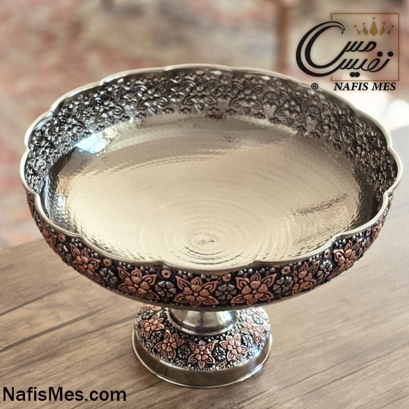 میوه خوری پایه بلند کروم فاخر طرح تراش - Image 4