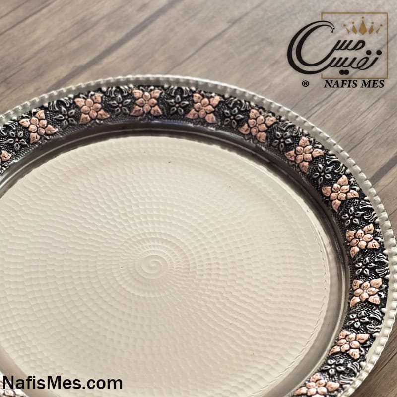 Alternative view of سینی کروم گرد فاخر طرح تراش ( نانو شده رنگ ثابت )