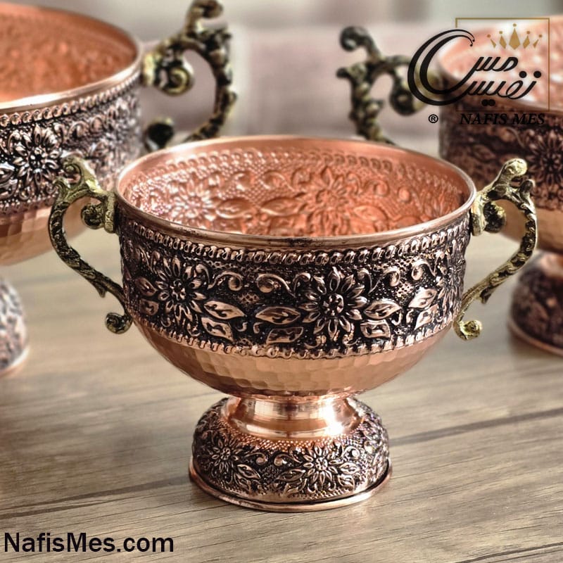 ظرف پذیرایی مسی مینیمال طرح قدحی ( میوه ، آجیل و شکلات خوری ) ساخت زنجان - Image 4
