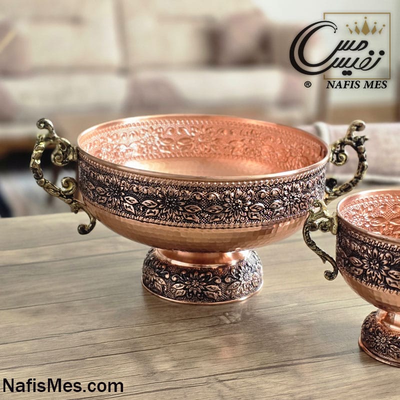 ظرف پذیرایی مسی مینیمال طرح قدحی ( میوه ، آجیل و شکلات خوری ) ساخت زنجان - Image 5