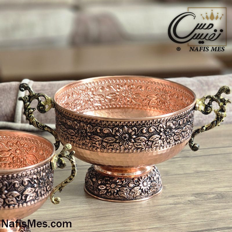 ظرف پذیرایی مسی مینیمال طرح قدحی ( میوه ، آجیل و شکلات خوری ) ساخت زنجان - Image 6
