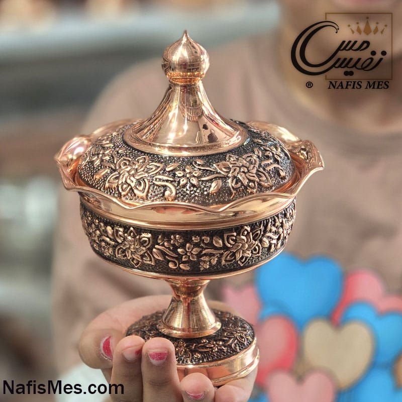 قندان مسی طرح نارینه پلاس ( ساخت زنجان با مس خالص )