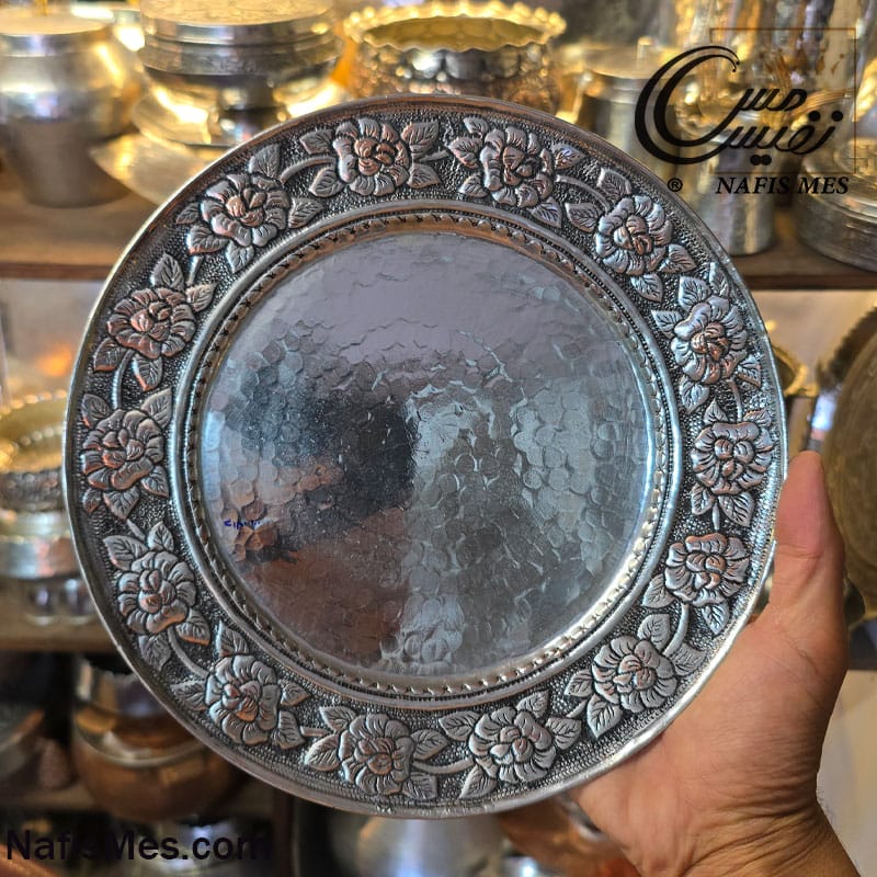 سینی مسی دست ساز طرح ماهک